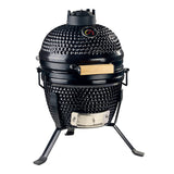 13 inches Mini Kamado Charcoal Grill Barbecue Cooking System Black with Stainless Steel Grid
