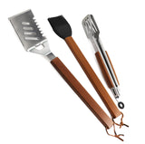 3 Pieces BBQ Grill Tool Set Includes a Multi-functional Spatula, a Barbecue Tong, a Basting Brush